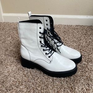 White Combat Boots